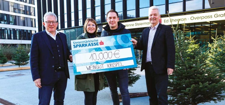 10.000 Euro-Spende von Winzer Krispel und seiner „Klasse Steira“-Linie